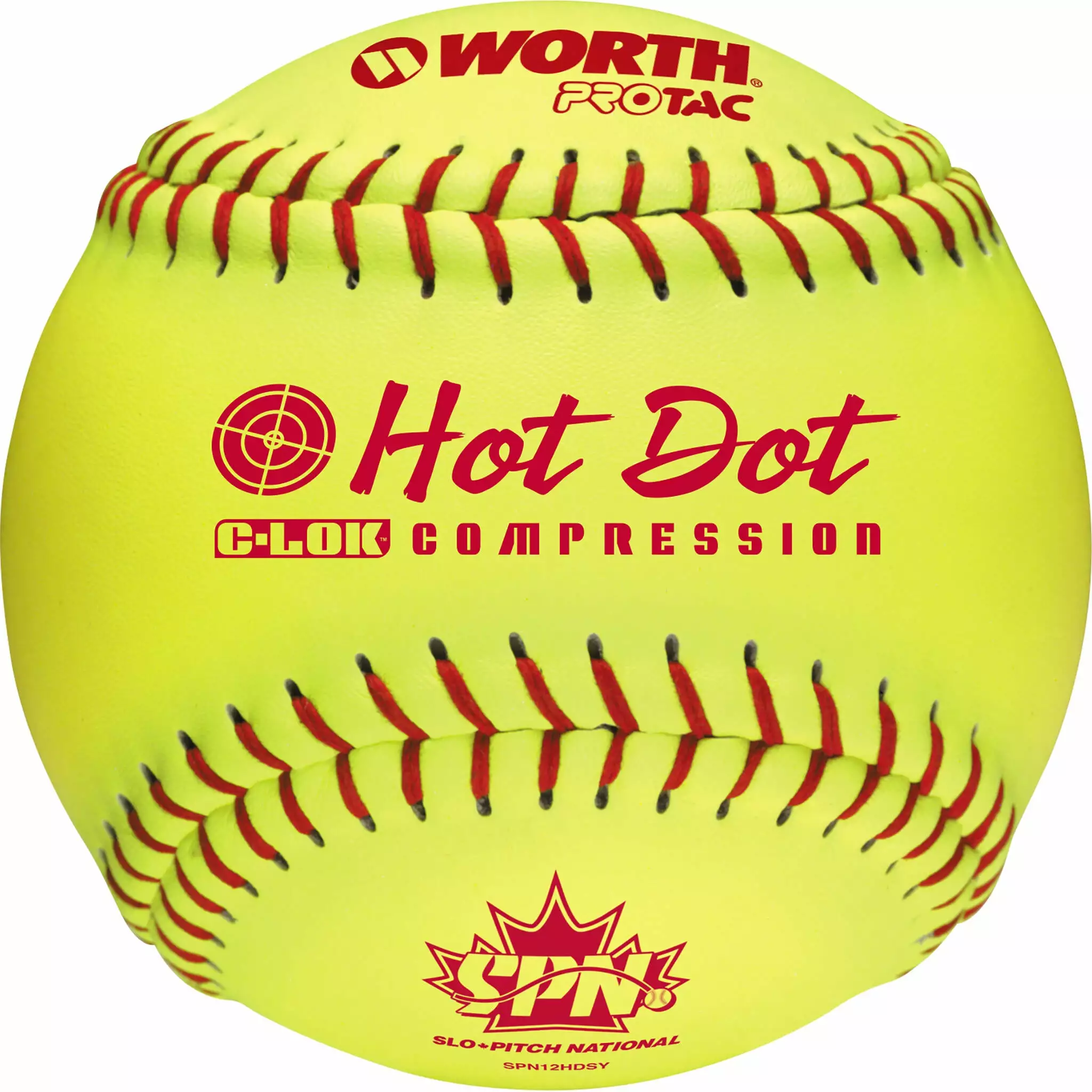 Worth SPN Hot Dot 12" Softball - Pack of 12 1 Worth SPN Hot Dot 12" Softball - Pack of 12