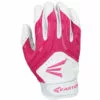 Easton HF3 Hyperskin Fastpitch Girl's Batting Gloves - White / Pink
