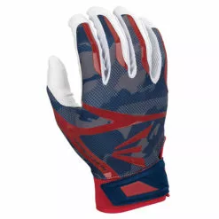 Easton Z7 Hyperskin Baseball Batting Gloves - White / Navy / Red Basecamo