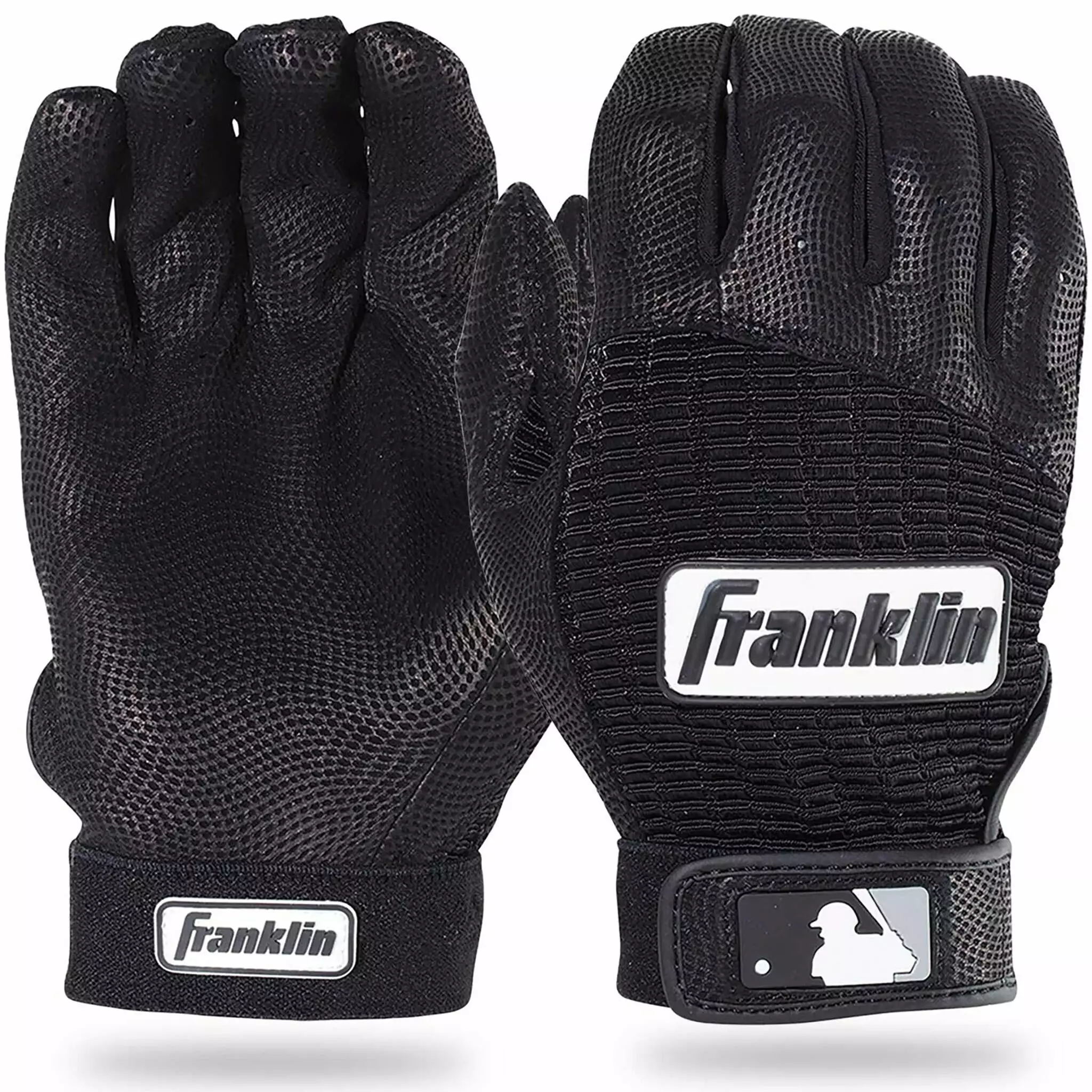 Franklin Pro Classic Baseball Batting Gloves - Black/Black 1 Franklin Pro Classic Baseball Batting Gloves - Black/Black