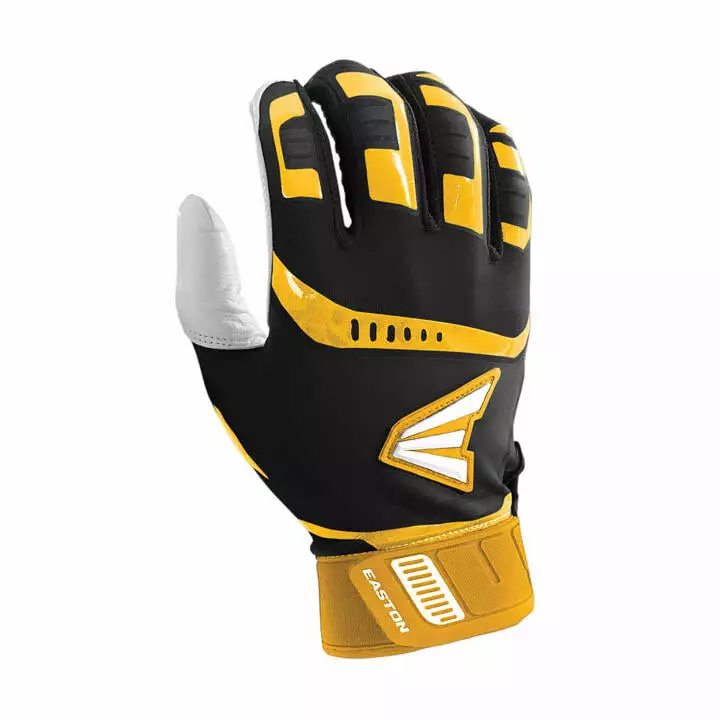 Easton Walk Off Baseball Batting Gloves - Black / Gold 1 Easton Walk Off Baseball Batting Gloves - Black / Gold