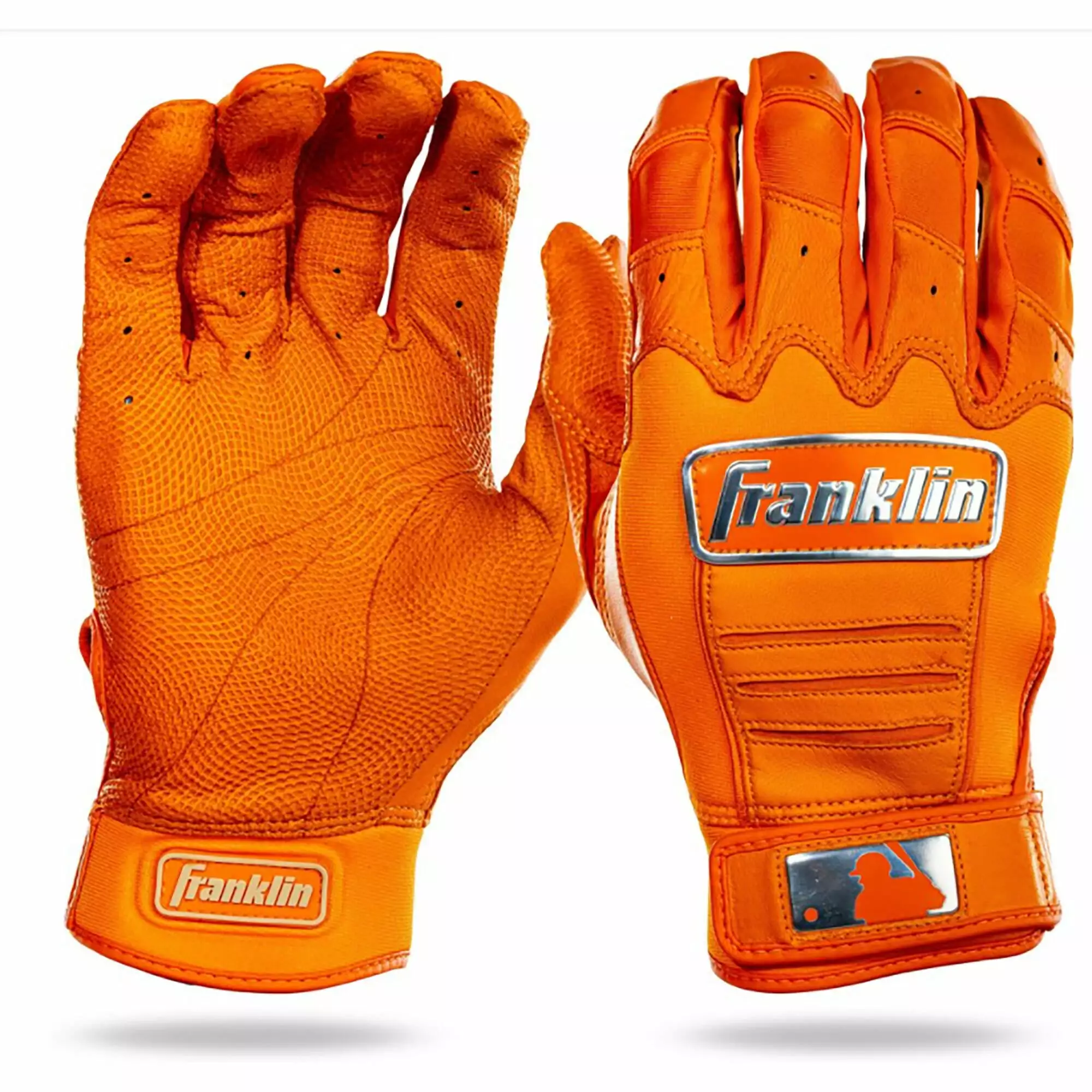 Franklin CFX Pro Chrome Baseball Batting Gloves - Orange 1 Franklin CFX Pro Chrome Baseball Batting Gloves - Orange